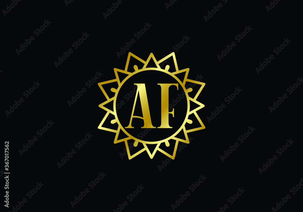 A F letter sign symbol. Initial Letter A F Logo Design Vector Template. Monogram logo A F letter sign symbol. Initial Letter A F Logo Design Vector Template. Monogram logo