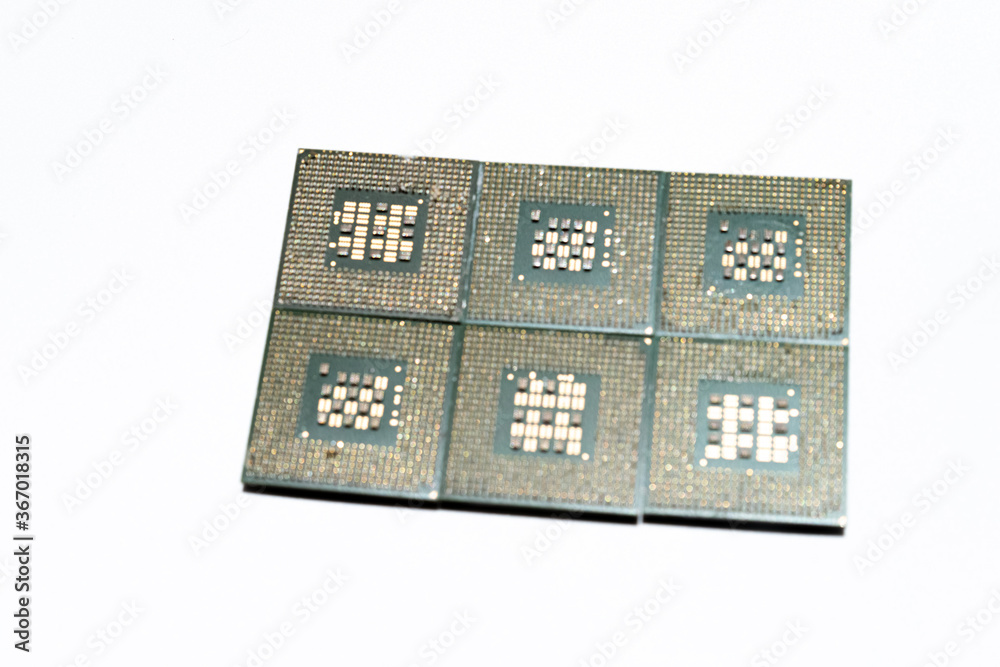 Processors from a computer on a white background Processors from a computer on a white background