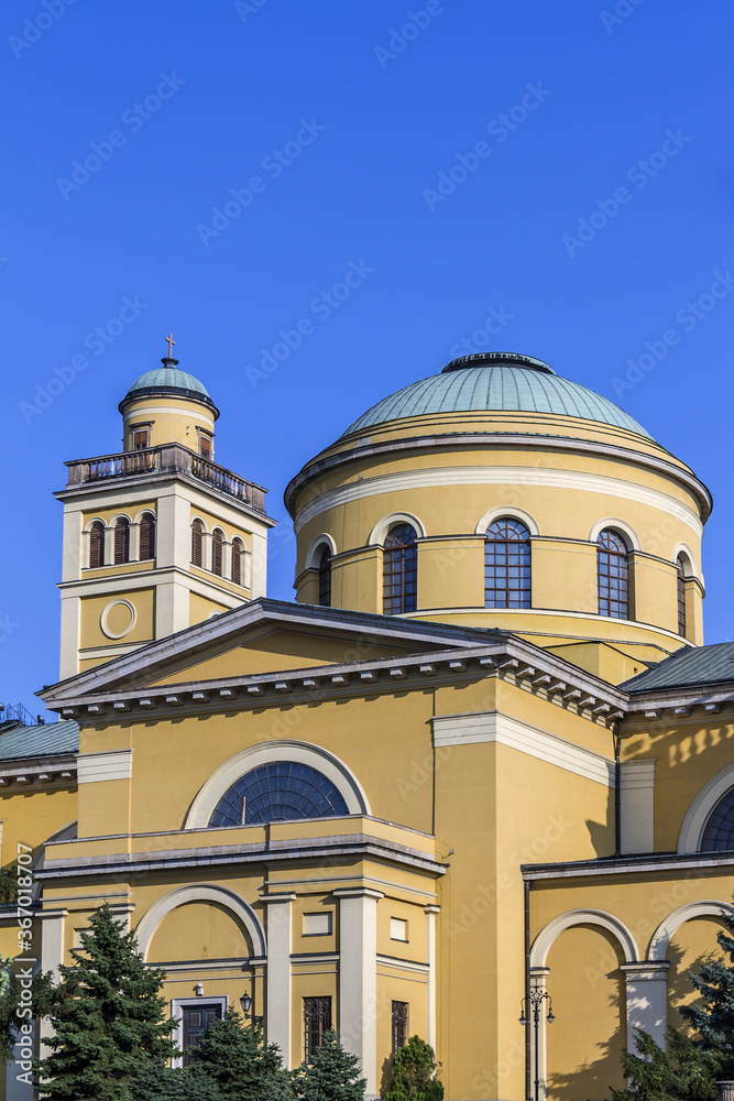 Cathedral Basilica of St. John the Apostle or Eger Cathedral - third largest Catholic Church in Hungary. Eger Cathedral built in 1831 - 1837 in classicist designs. Eger, Hungary