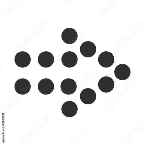 dotted arrow pointing right side silhouette style icon