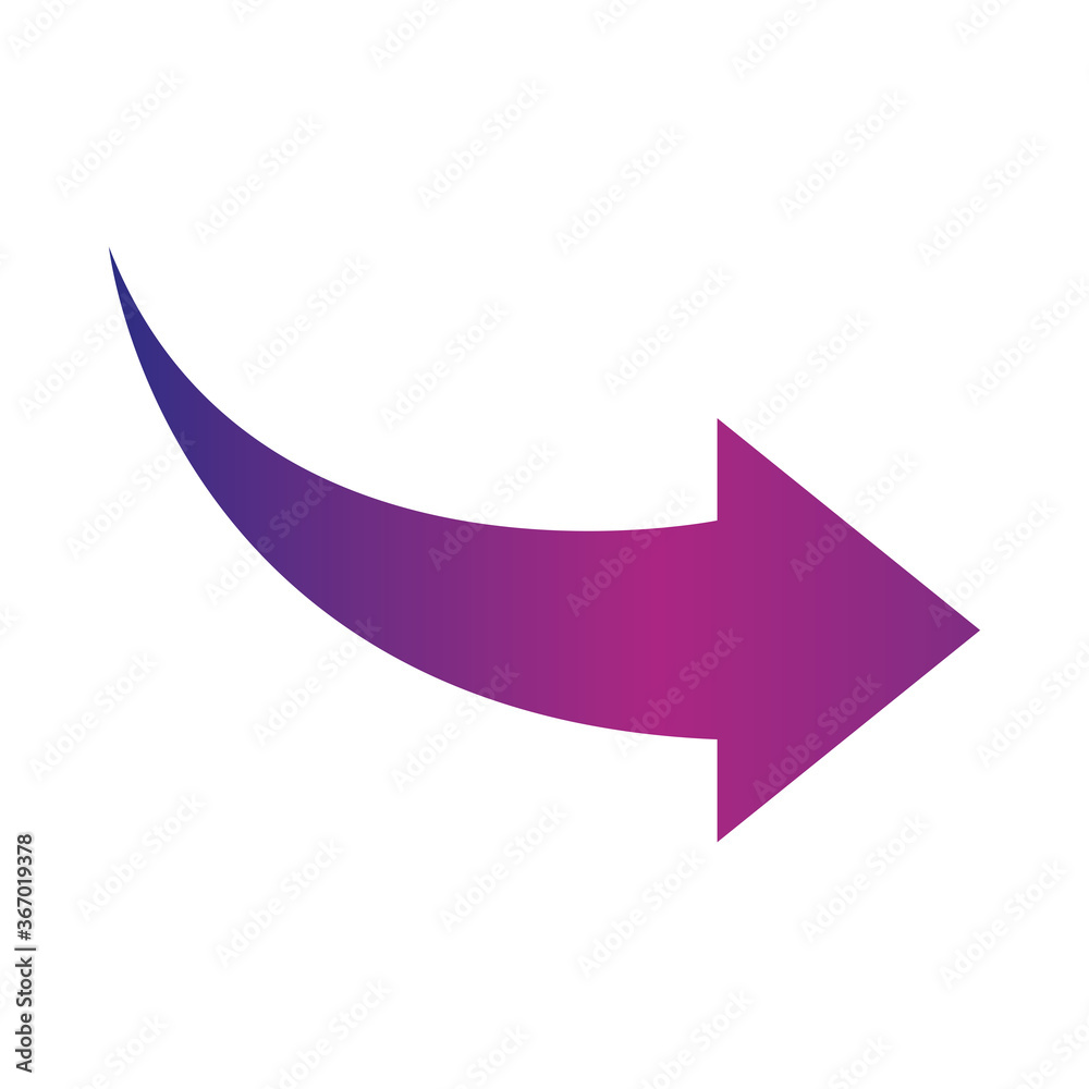 arrow indicates the direction curved gradient style icon arrow indicates the direction curved gradient style icon