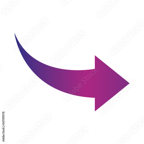 arrow indicates the direction curved gradient style icon