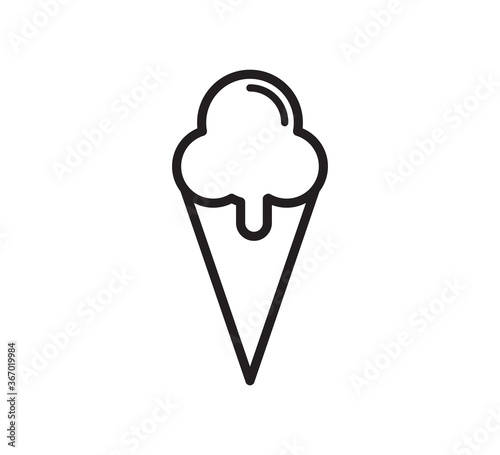 Ice cream icon flat style trendy illustration