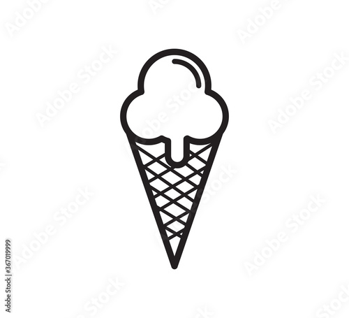 Ice cream icon flat style trendy illustration