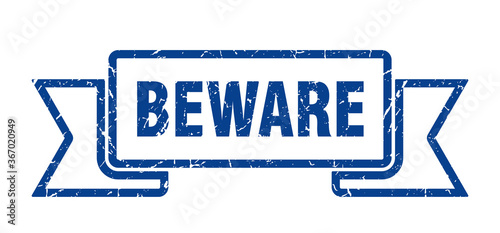 beware grunge vintage retro band. beware ribbon