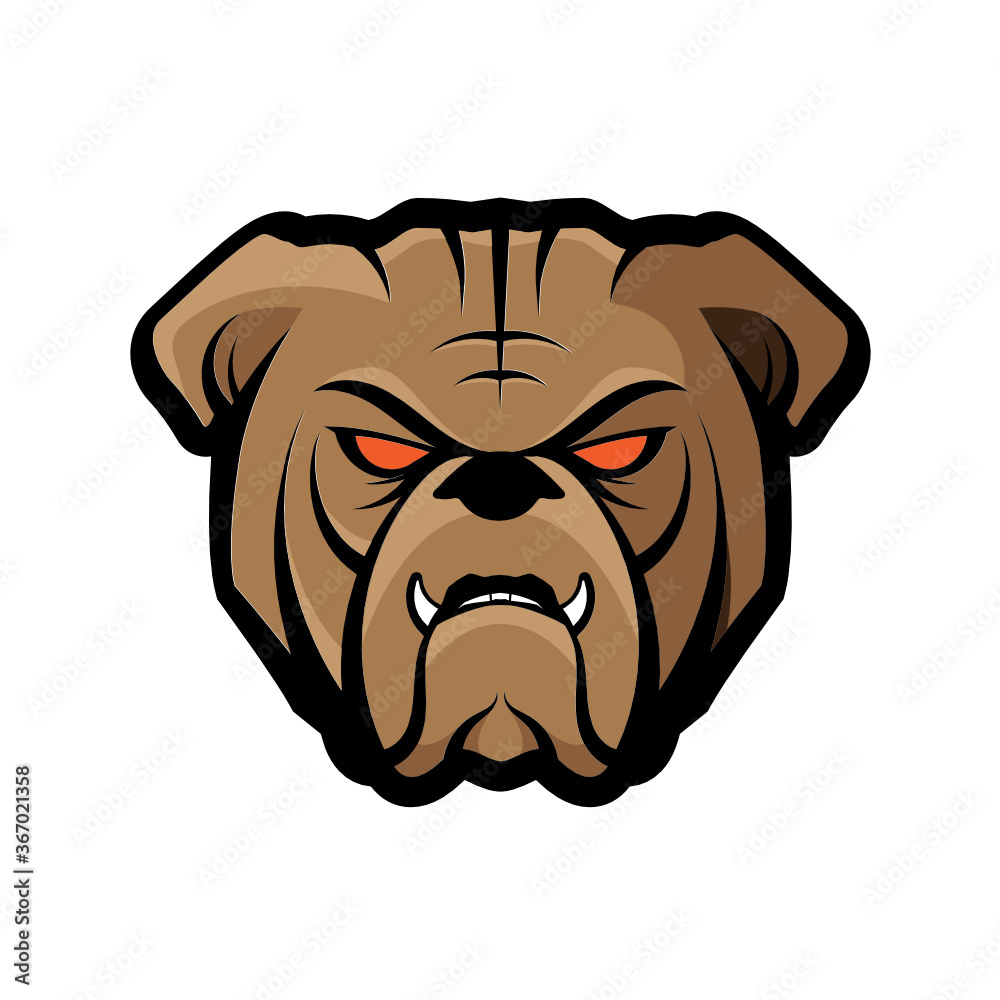 Fototapeta premium Fierce Bulldog Mascot Vector Illustration