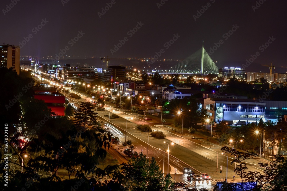 night view of the city belgrade