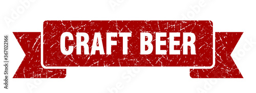 craft beer grunge vintage retro band. craft beer ribbon