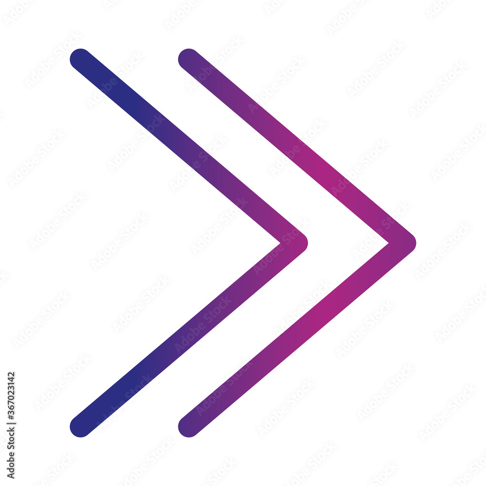 double right arrows direction forward button gradient style icon double right arrows direction forward button gradient style icon