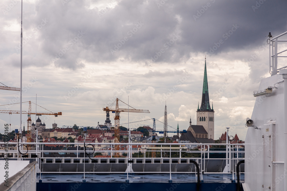 Tallinn, Harju County, Estonia,
Panorama of the city, view from the ferry entering the port