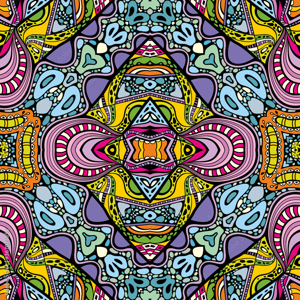 Obraz premium Vector abstract modern cartoon seamless pattern
