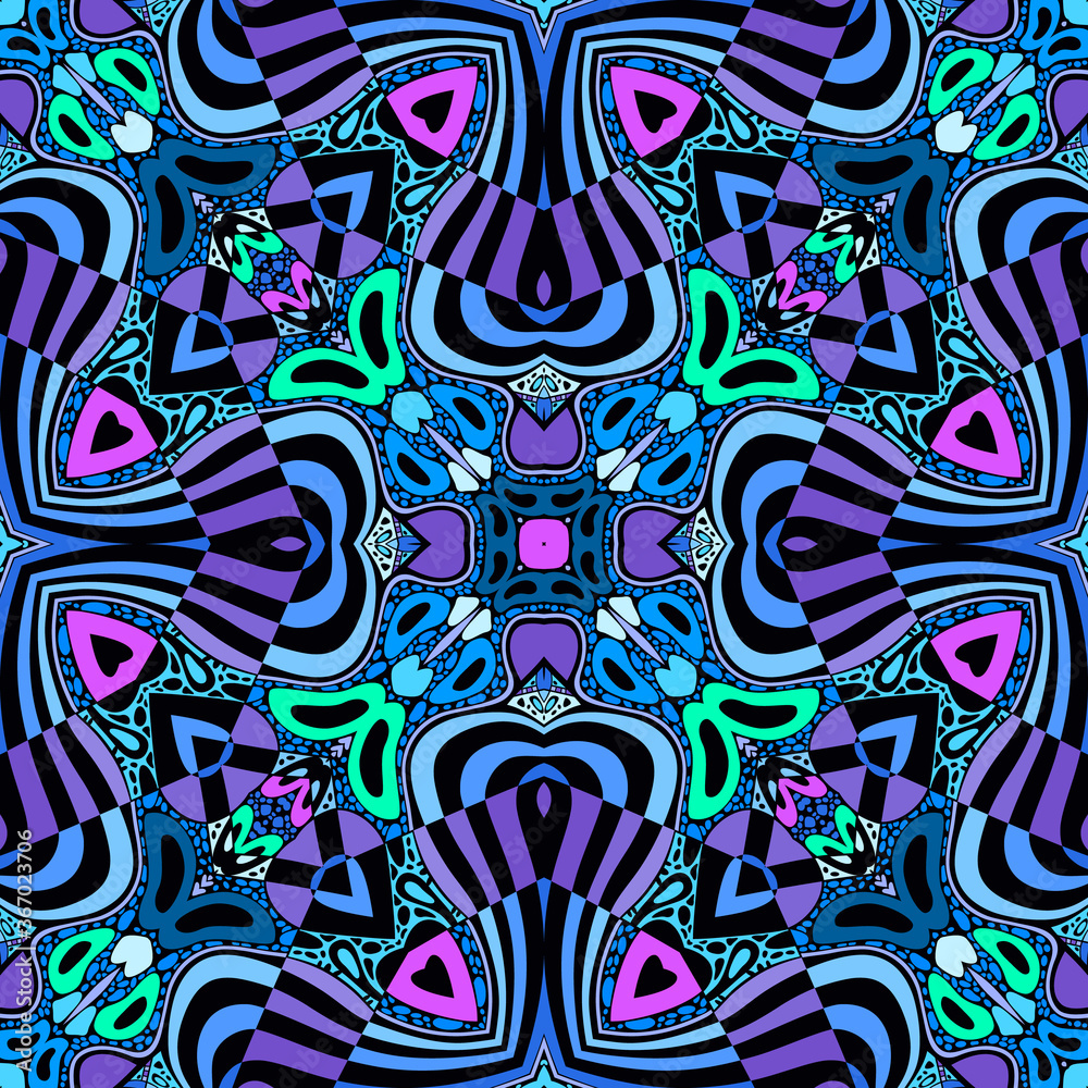 Fototapeta premium Vector abstract modern cartoon seamless pattern