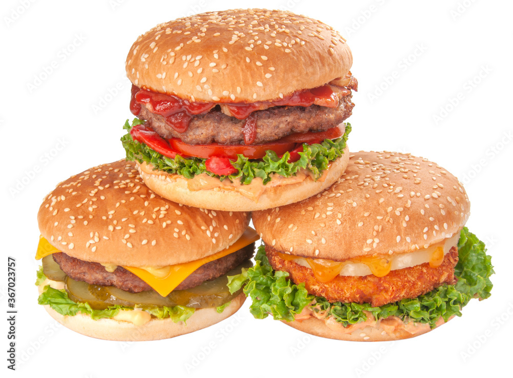 Tasty american grill burger isolated on the white Tasty american grill burger isolated on the white