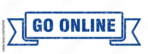 go online grunge vintage retro band. go online ribbon