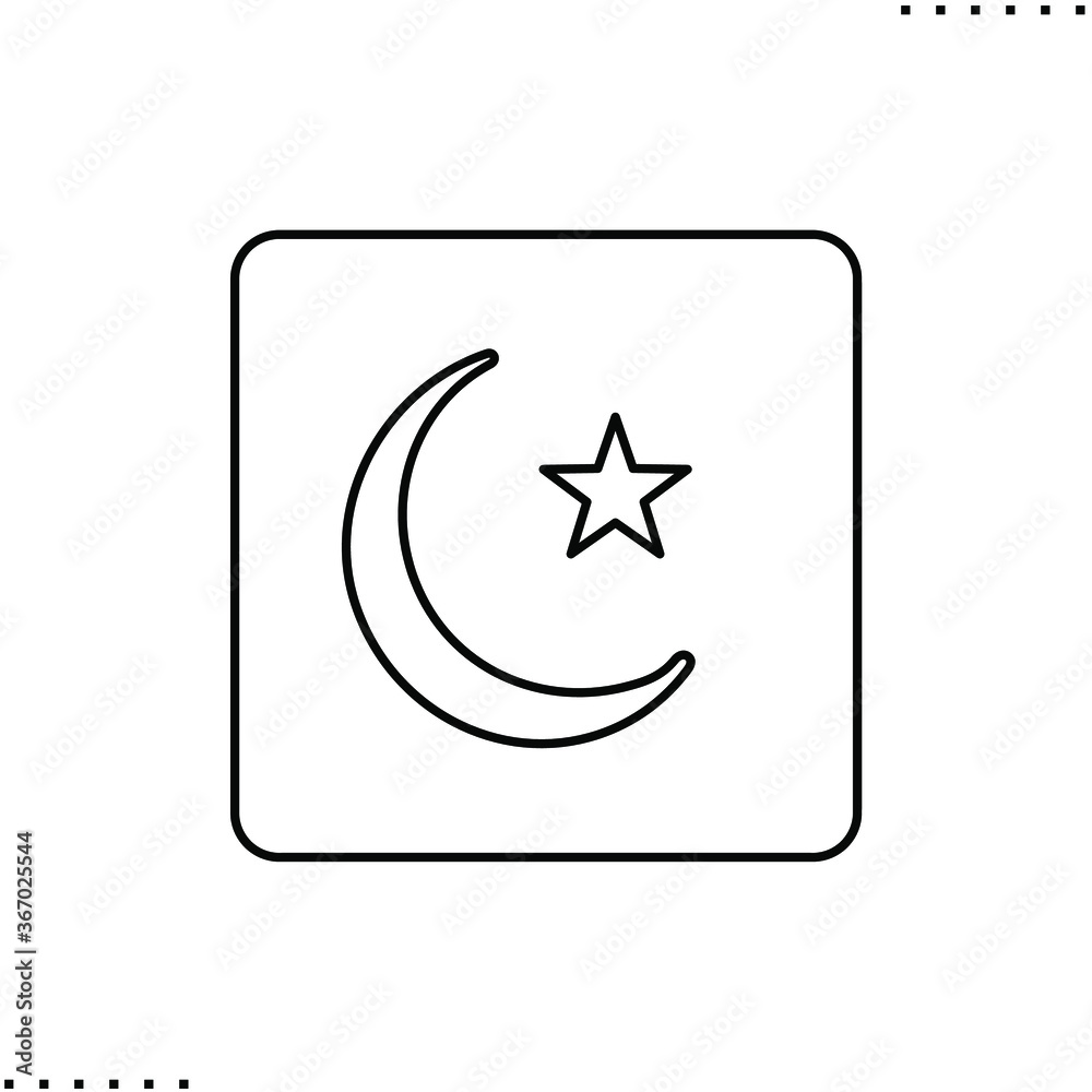 Pakistan square flag vector icon in outlines Pakistan square flag vector icon in outlines