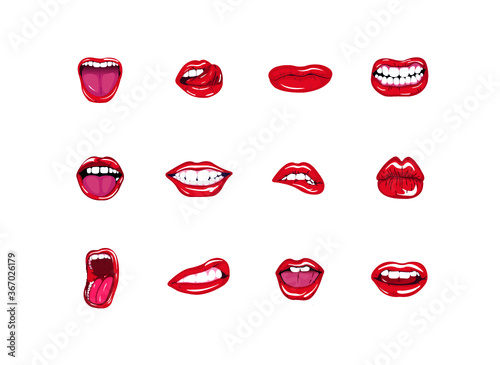 Mouth Vector Red Lips illustration 