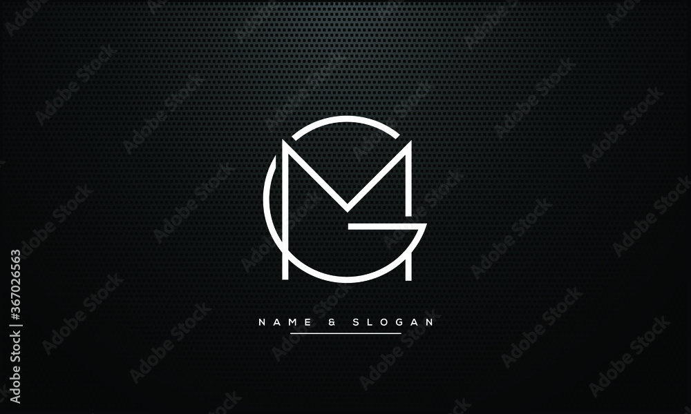 GM,MG ,G ,M  Abstract Letters Logo Monogram - obrazy, fototapety, plakaty 
