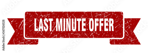 last minute offer grunge vintage retro band. last minute offer ribbon