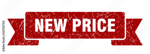 new price grunge vintage retro band. new price ribbon