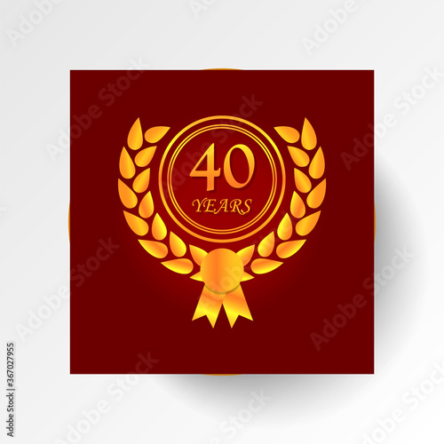 Anniversary, 40 years multicolored icon button. Can be used for web, logo, mobile app, UI, UX