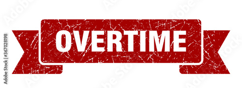 overtime grunge vintage retro band. overtime ribbon