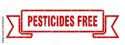 pesticides free grunge vintage retro band. pesticides free ribbon