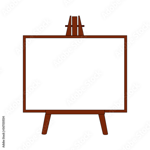 Blank canvas on a artist' easel