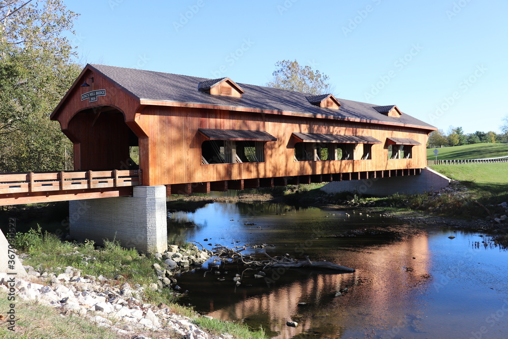 Vintage Rebuilt Cedar Covered Bridge
