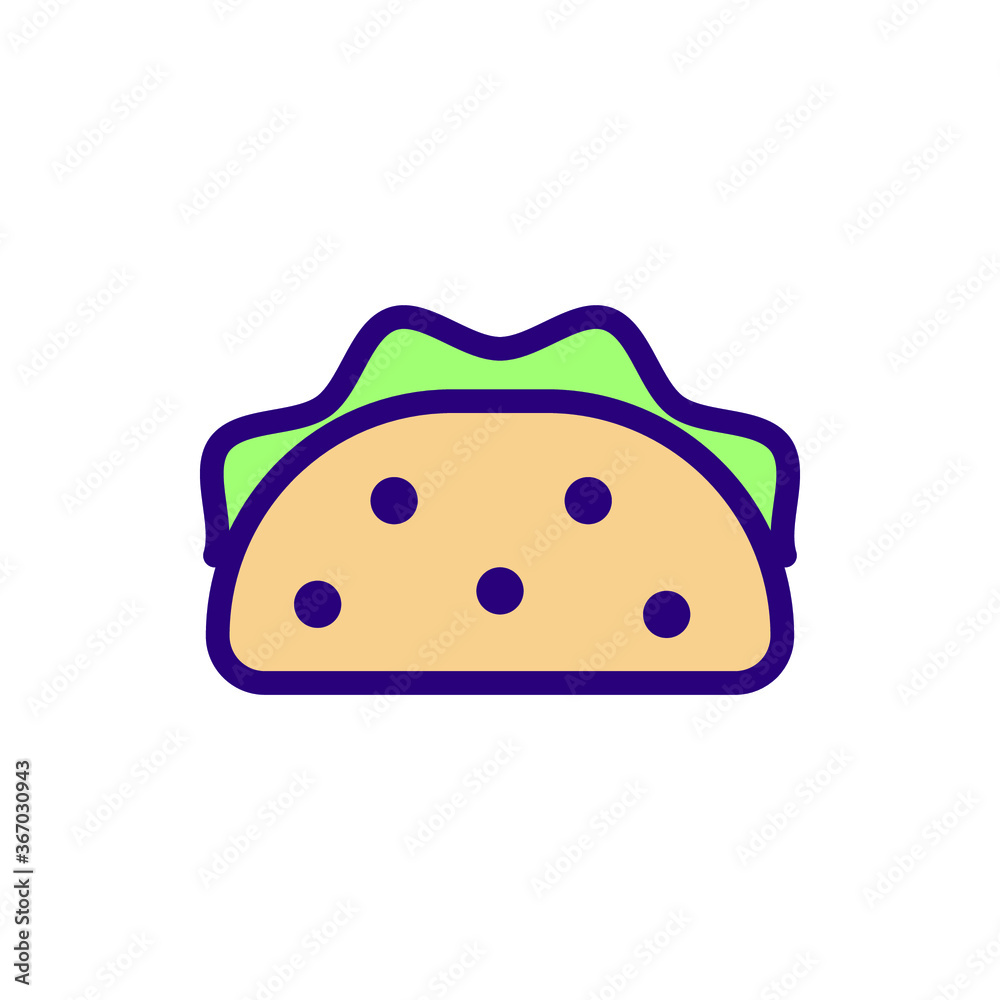taco icon vector illustration filled outline style. food icon set. taco icon vector illustration filled outline style. food icon set.