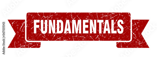 fundamentals grunge vintage retro band. fundamentals ribbon