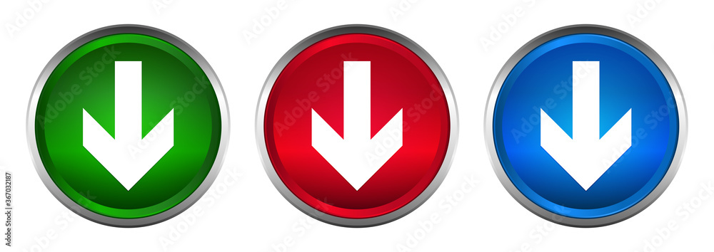 Download arrow icon supreme round button set design illustration Download arrow icon supreme round button set design illustration