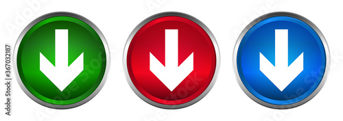 Download arrow icon supreme round button set design illustration