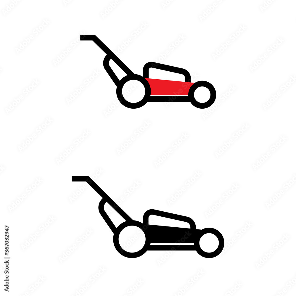 Lawn mover icon. Vector logo illustration.