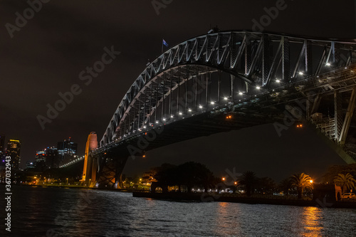 Night panoramic cityscape from Sidney harbour bridge on february, 2018