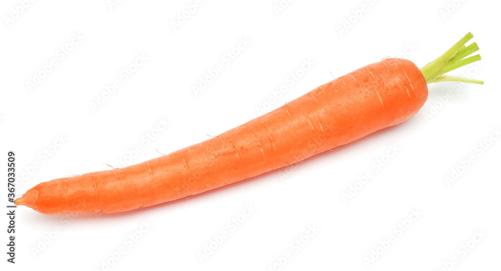 Carrot isolated on white background. Creative healthy food concept. Nature, juice. Top view, flat lay