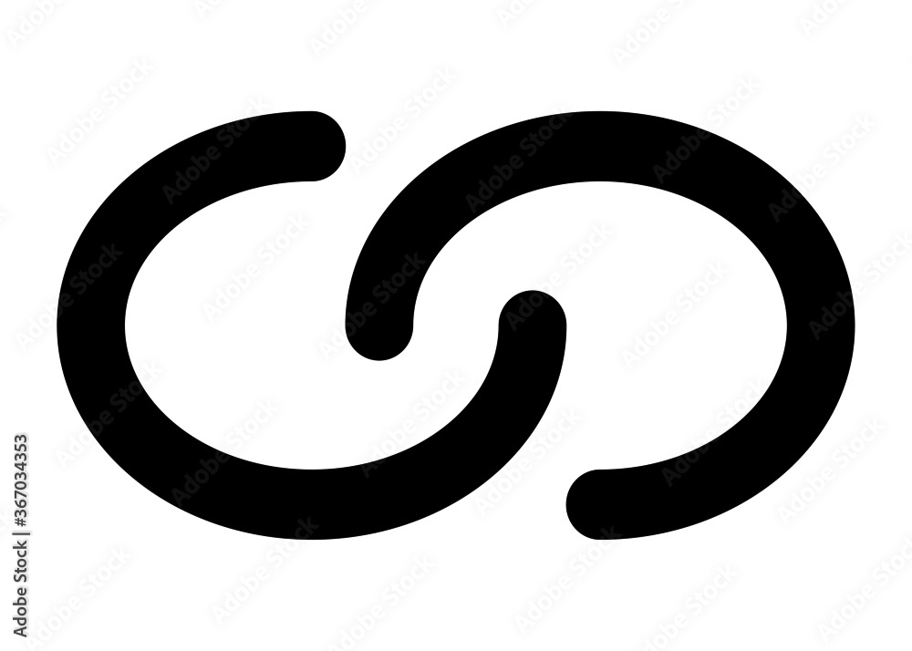 Link icon. Hyperlink chain symbol. Vector illustration on white background. Link icon. Hyperlink chain symbol. Vector illustration on white background.