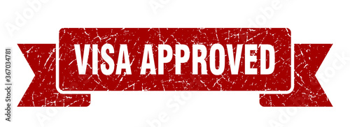 visa approved grunge vintage retro band. visa approved ribbon