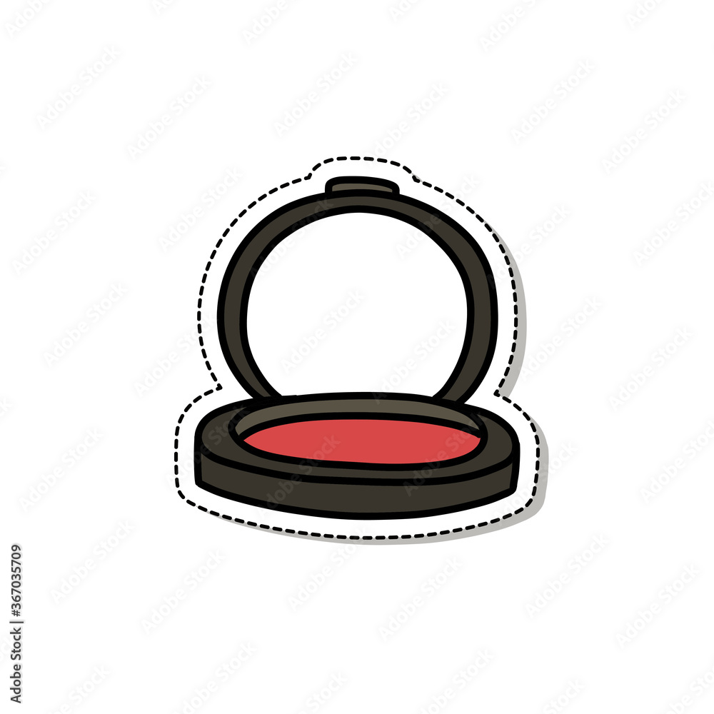 Fotografie blush doodle icon, vector color sticker illustration