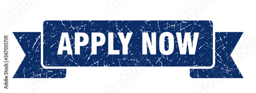apply now grunge vintage retro band. apply now ribbon