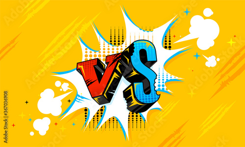 Fondo de versus con estilo de cartoon vector comic fondo amarillo