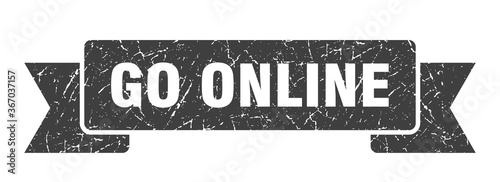 go online grunge vintage retro band. go online ribbon