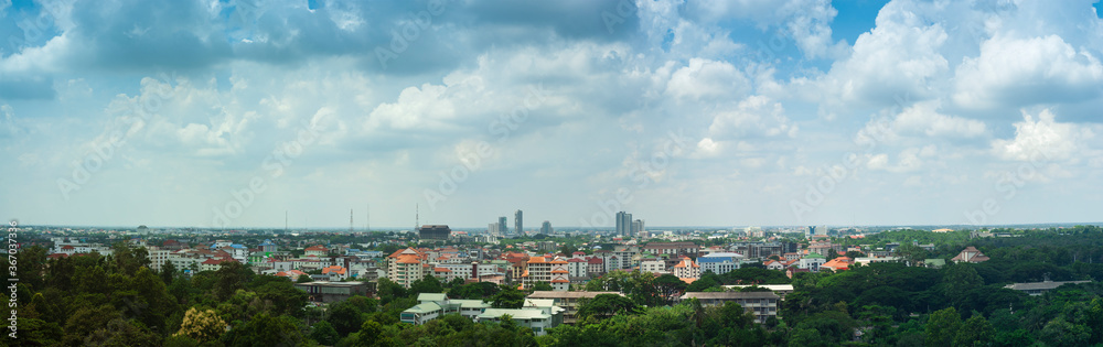 Khon Kaen Province, Thailand with panorama and cloud sky