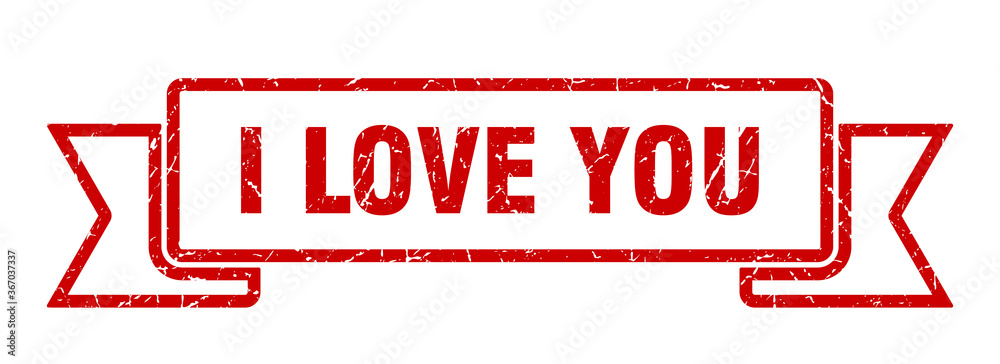 Φωτογραφία i love you grunge vintage retro band. i love you ribbon