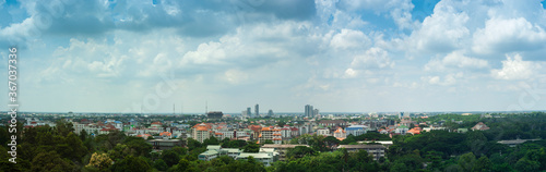Khon Kaen Province, Thailand with panorama and cloud sky