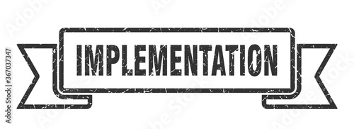 implementation grunge vintage retro band. implementation ribbon