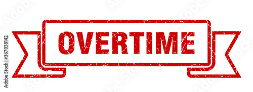 overtime grunge vintage retro band. overtime ribbon