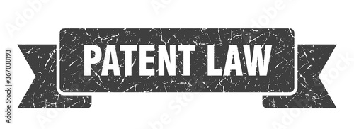 patent law grunge vintage retro band. patent law ribbon