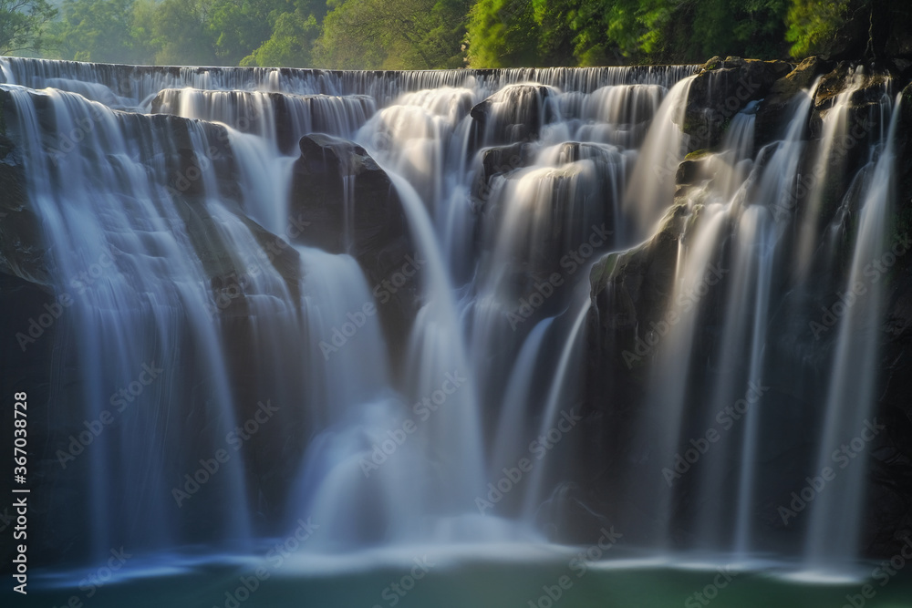 Shifen Waterfall - Famous nature landscape of Taiwan, shot in Pingxi District, New Taipei, Taiwan.