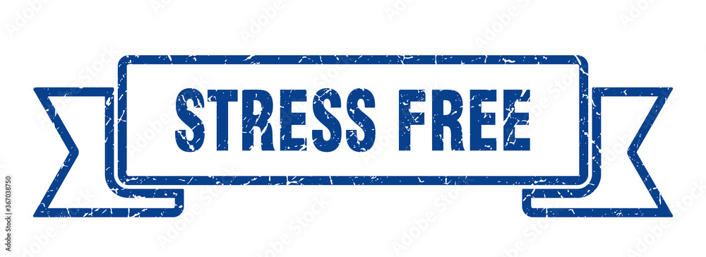 stress free grunge vintage retro band. stress free ribbon