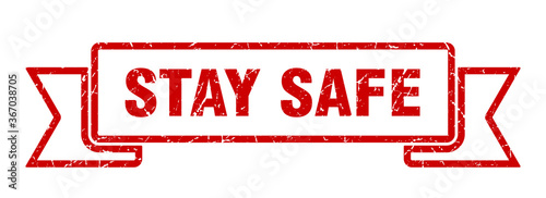 stay safe grunge vintage retro band. stay safe ribbon